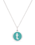 MINI INITIAL 't' CHARM sterling silver with rhodium plate