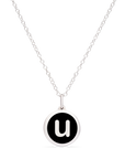 MINI INITIAL 'u' CHARM sterling silver with rhodium plate