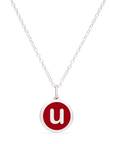 MINI INITIAL 'u' CHARM sterling silver with rhodium plate