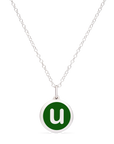 MINI INITIAL 'u' CHARM sterling silver with rhodium plate
