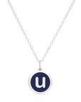 MINI INITIAL 'u' CHARM sterling silver with rhodium plate
