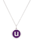 MINI INITIAL 'u' CHARM sterling silver with rhodium plate