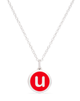 MINI INITIAL 'u' CHARM sterling silver with rhodium plate