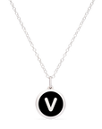 MINI INITIAL 'v' CHARM sterling silver with rhodium plate