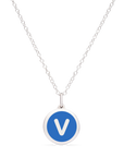 MINI INITIAL 'v' CHARM sterling silver with rhodium plate