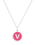 MINI INITIAL 'v' CHARM sterling silver with rhodium plate