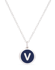 MINI INITIAL 'v' CHARM sterling silver with rhodium plate