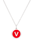 MINI INITIAL 'v' CHARM sterling silver with rhodium plate
