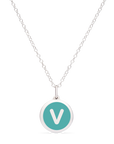 MINI INITIAL 'v' CHARM sterling silver with rhodium plate