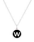 MINI INITIAL 'w' CHARM sterling silver with rhodium plate