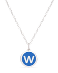 MINI INITIAL 'w' CHARM sterling silver with rhodium plate
