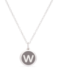 MINI INITIAL 'w' CHARM sterling silver with rhodium plate