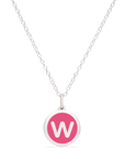 MINI INITIAL 'w' CHARM sterling silver with rhodium plate
