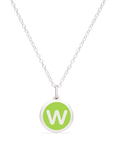 MINI INITIAL 'w' CHARM sterling silver with rhodium plate