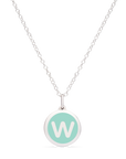 MINI INITIAL 'w' CHARM sterling silver with rhodium plate