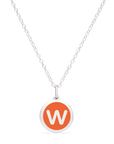 MINI INITIAL 'w' CHARM sterling silver with rhodium plate