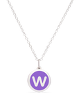 MINI INITIAL 'w' CHARM sterling silver with rhodium plate