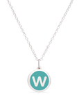MINI INITIAL 'w' CHARM sterling silver with rhodium plate