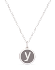 MINI INITIAL 'y' CHARM sterling silver with rhodium plate