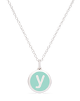 MINI INITIAL 'y' CHARM sterling silver with rhodium plate