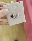 MINI REVERSE HEART CHARM sterling silver with rhodium plate