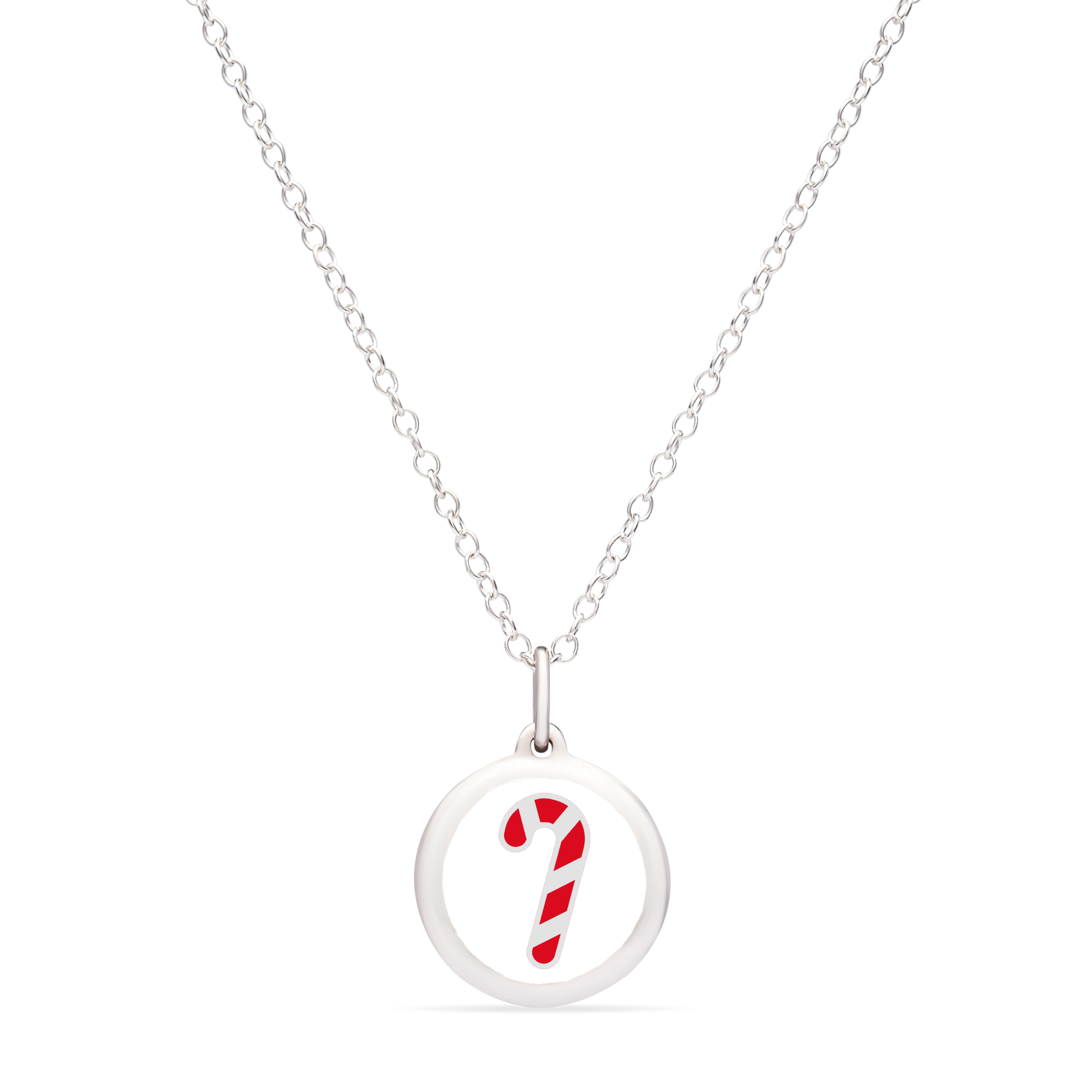 MINI CANDY CANE CHARM sterling silver with rhodium plate
