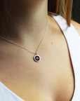 MINI EVIL EYE CHARM sterling silver with rhodium plate