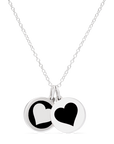 HEART & REVERSE HEART sterling silver with rhodium plate