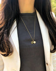 MINI F CANCER CHARM 14k gold vermeil