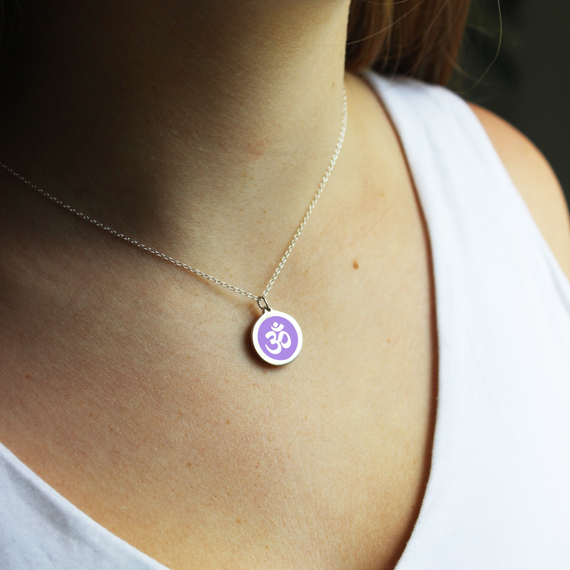 ORIGINAL OM CHARM in sterling silver with rhodium plate