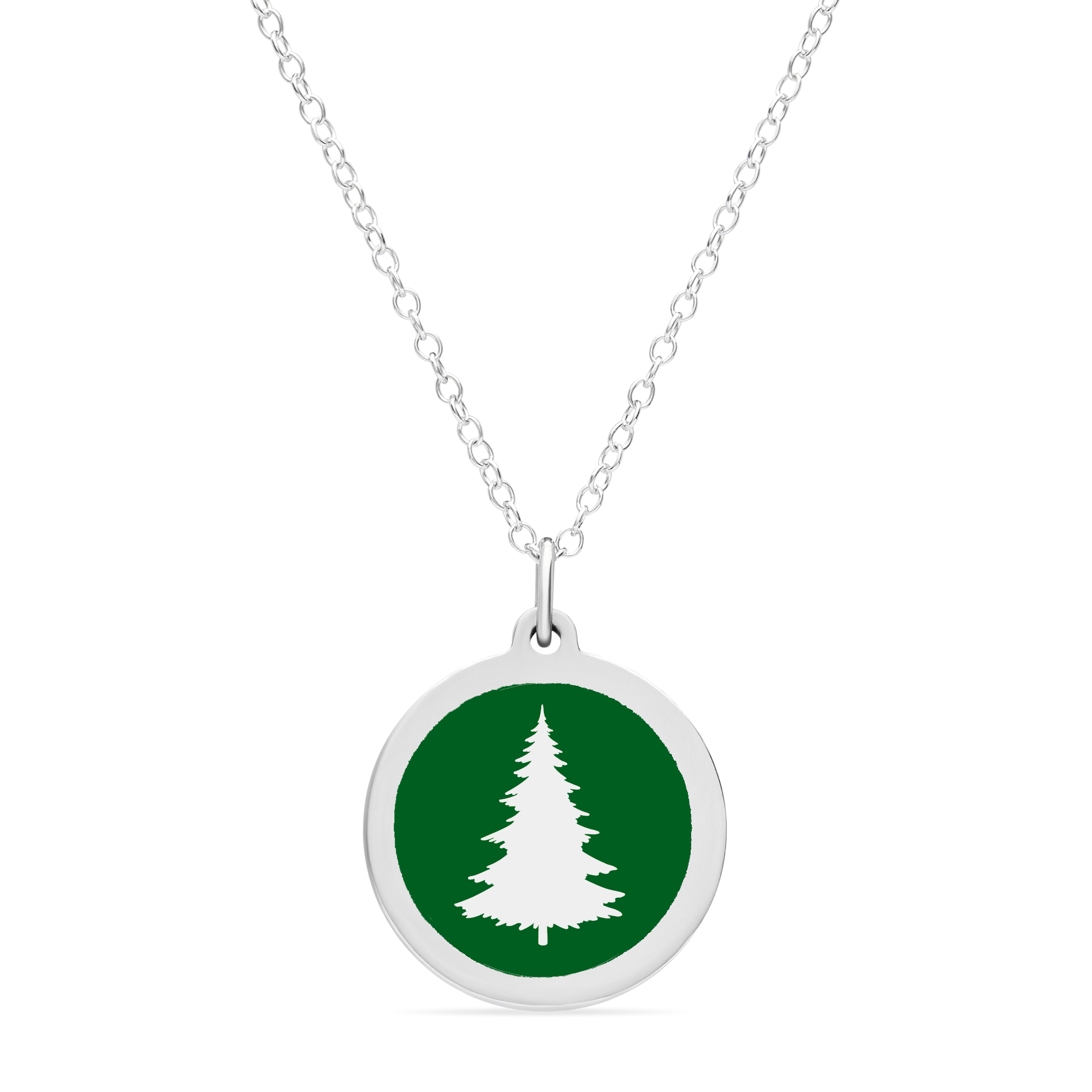 ORIGINAL PINE TREE CHARM in sterling silver with rhodium plate
