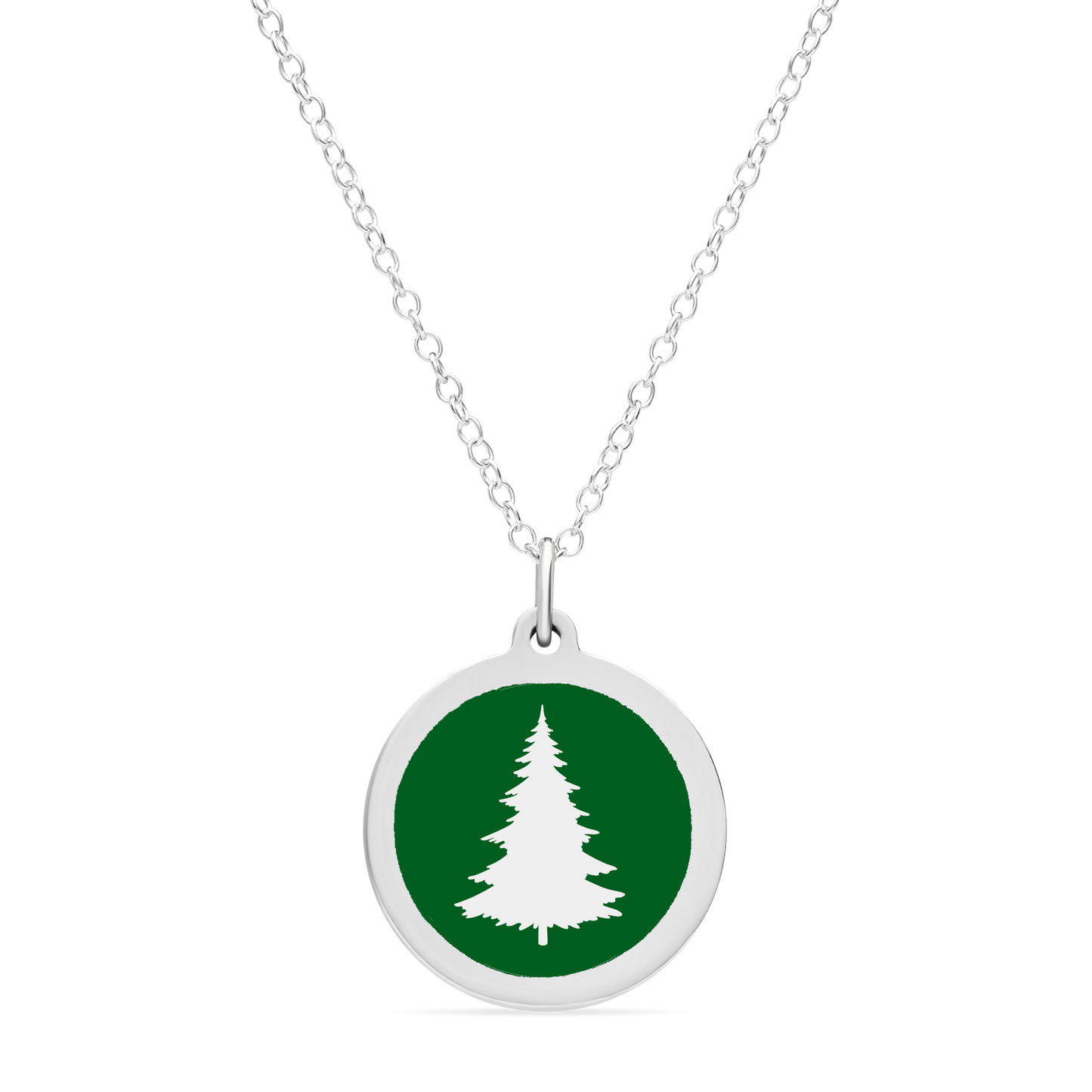 ORIGINAL PINE TREE CHARM in sterling silver with rhodium plate