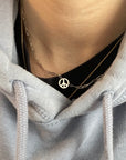 HANDMADE PEACE SIGN in sterling silver