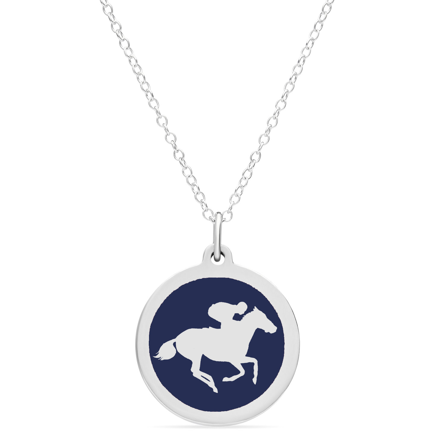 LARGE RACEHORSE CHARM sterling silver with rhodium plate