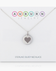MINI REVERSE HEART CHARM sterling silver with rhodium plate