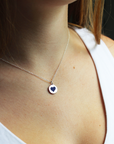 MINI REVERSE HEART CHARM sterling silver with rhodium plate