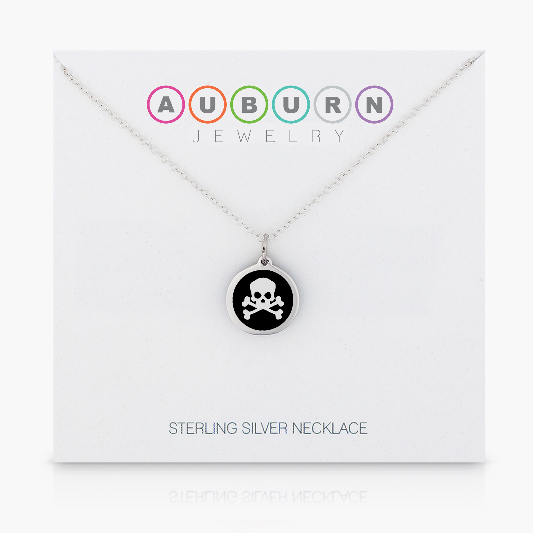 MINI SKULL CHARM sterling silver with rhodium plate