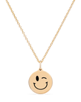 MINI WINKY FACE CHARM 14k gold vermeil