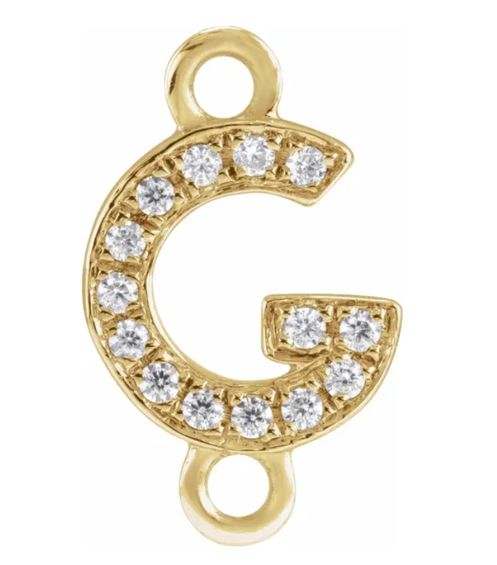 NEW! Solid 14k Gold + Diamond Letters