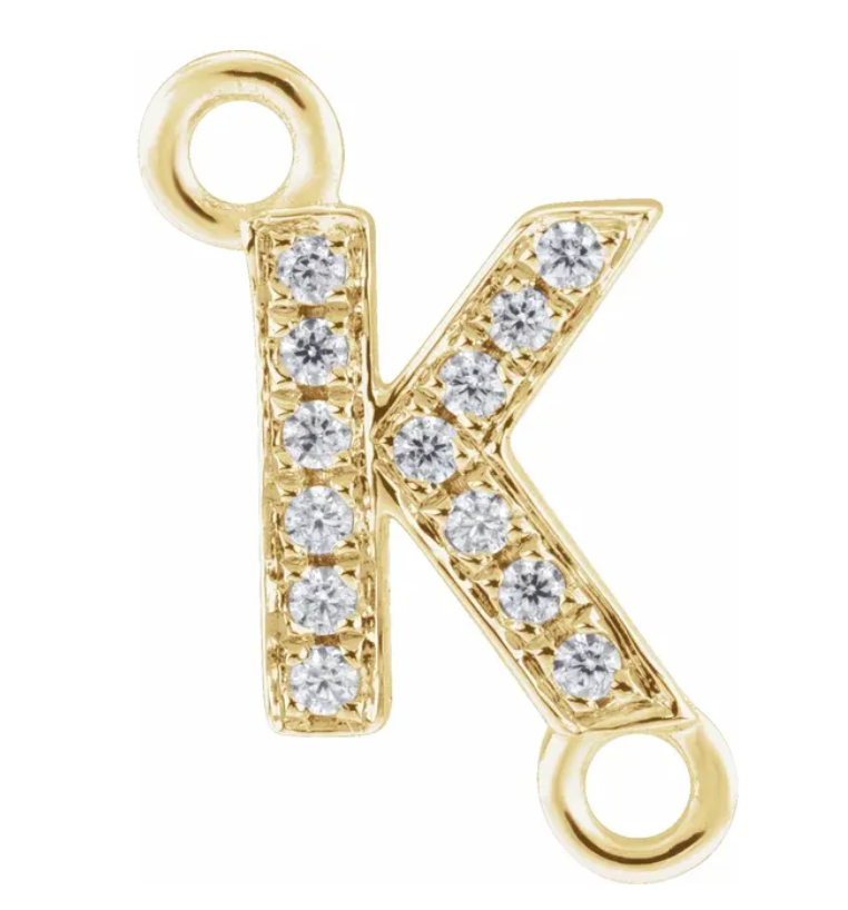 NEW! Solid 14k Gold + Diamond Letters