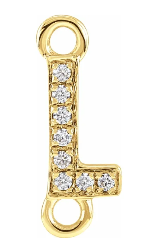 NEW! Solid 14k Gold + Diamond Letters