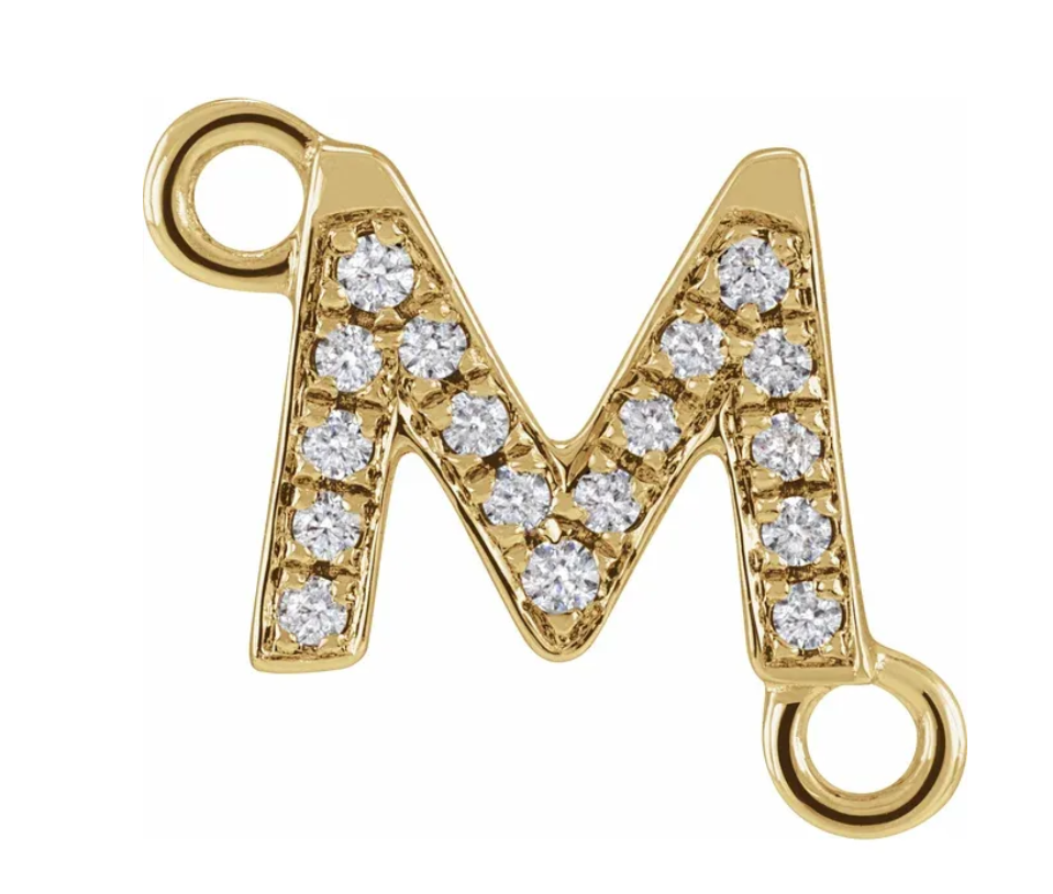 NEW! Solid 14k Gold + Diamond Letters