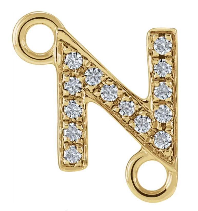 NEW! Solid 14k Gold + Diamond Letters