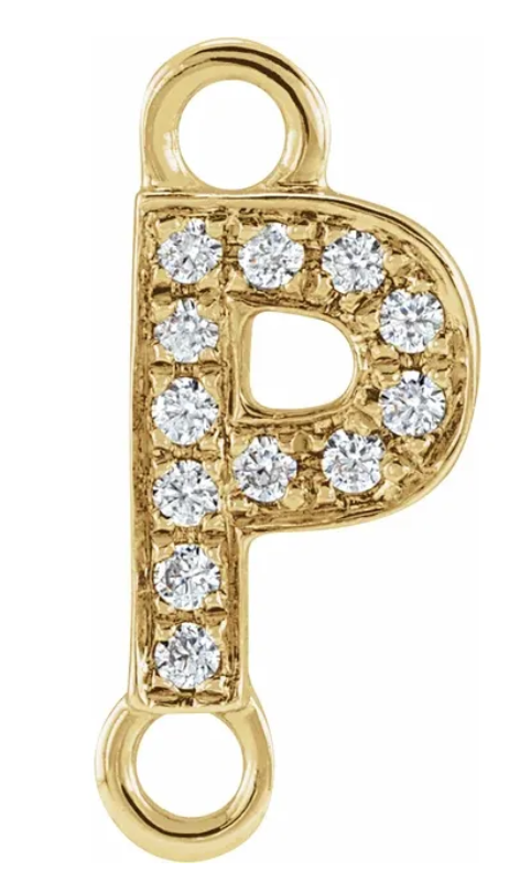 NEW! Solid 14k Gold + Diamond Letters