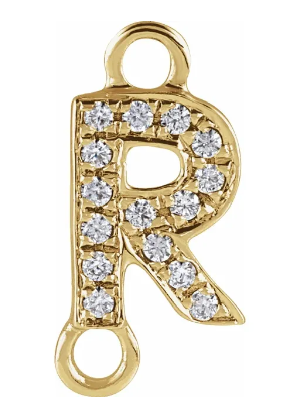 NEW! Solid 14k Gold + Diamond Letters