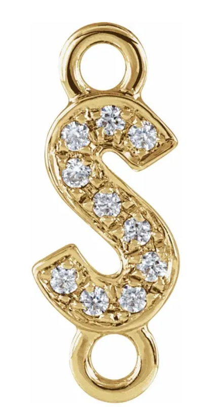 NEW! Solid 14k Gold + Diamond Letters
