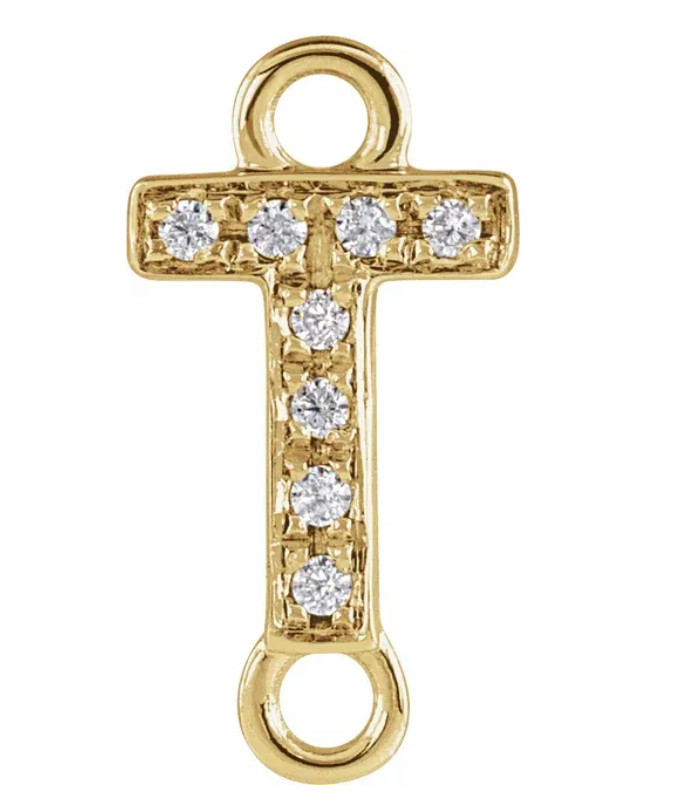 NEW! Solid 14k Gold + Diamond Letters