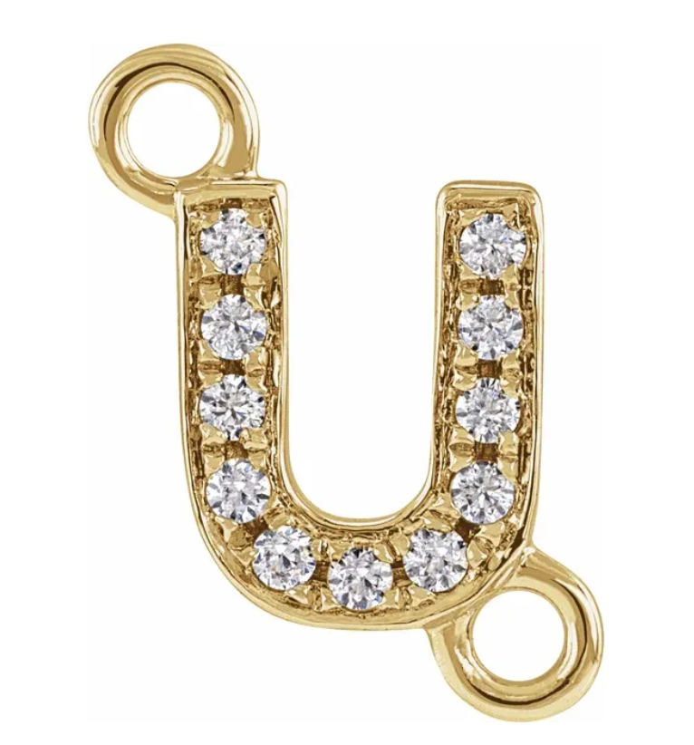 NEW! Solid 14k Gold + Diamond Letters