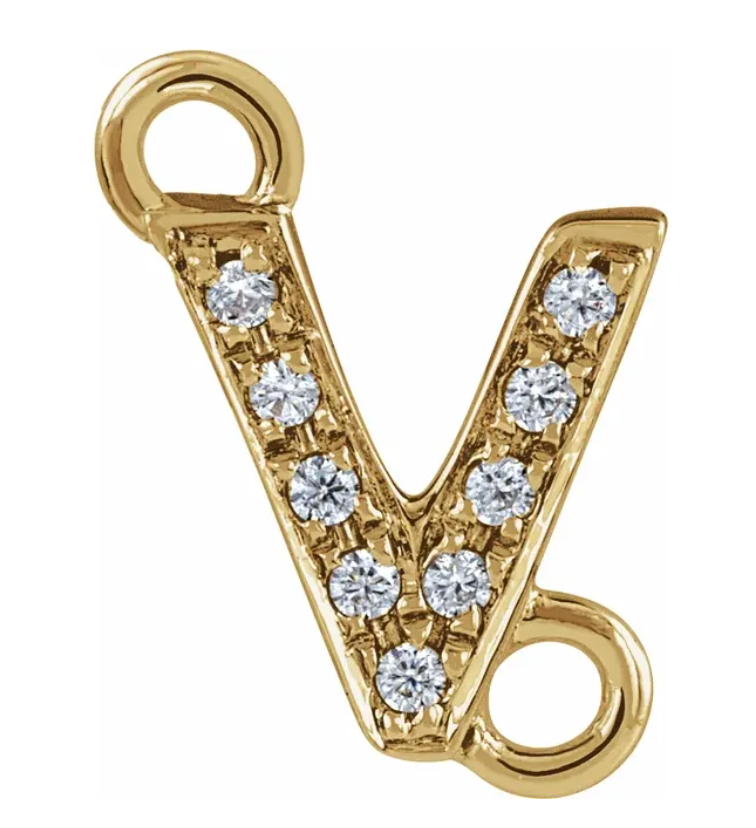 NEW! Solid 14k Gold + Diamond Letters