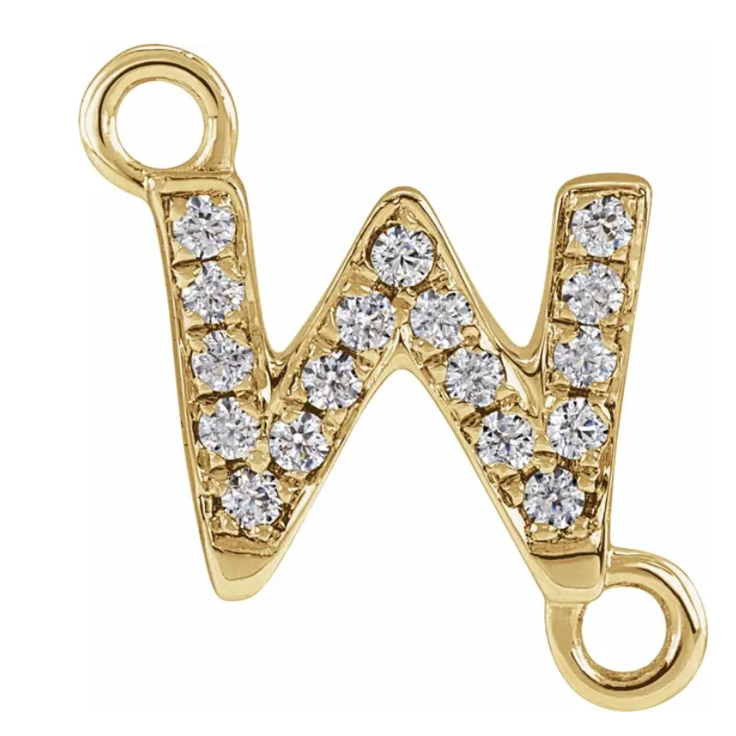 NEW! Solid 14k Gold + Diamond Letters
